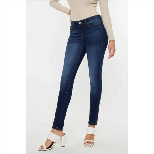 Get Ready to Slay in your New Besties: Kancan Mid Rise Gradient Skinny Jeans! 💃✨ - Blue / Jeans on Sale Worldwide Shipping