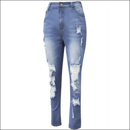 Get Ready to Slay in your Plus Size Distressed Skinny Jeans! 👖💥 - Jeans on Sale Worldwide Shipping