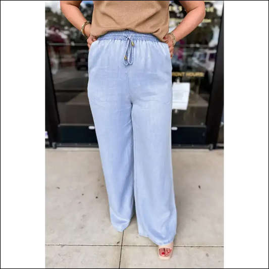 Get Ready to Stun in Needful Things’ Drawstring Wide Leg Jeans! 👖✨ - Light Blue / 3xl - Jeans on Sale Worldwide Shipping