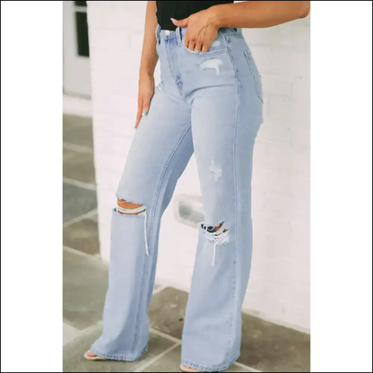 Get Ready to Turn Heads in Chic Distressed High Waist Jeans! 😏 - Jeans on Sale Worldwide Shipping