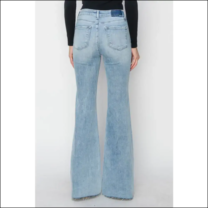 Get Ready to Turn Heads with Risen High Rise Raw Cut Hem Jeans! 💥👖 - Jeans on Sale Worldwide Shipping