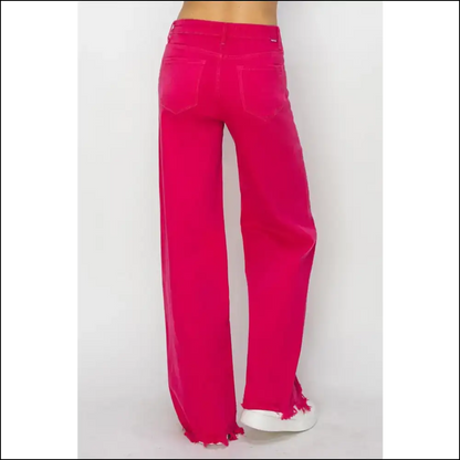 Get Risen High Rise Wide Leg Jeans: Comfort Style and Magic Awaits! 🎉👖 - Jeans on Sale Worldwide Shipping