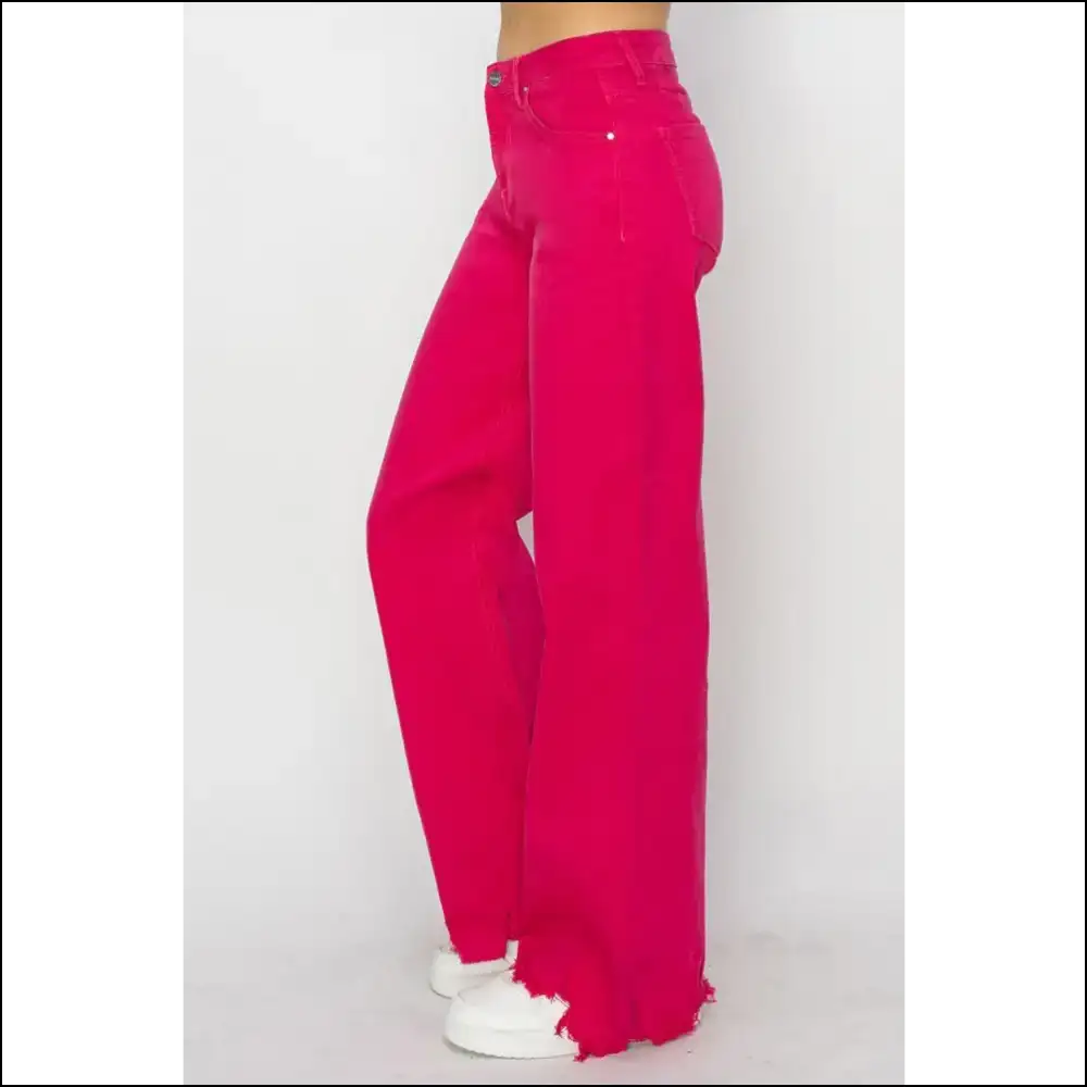 Get Risen High Rise Wide Leg Jeans: Comfort Style and Magic Awaits! 🎉👖 - Jeans on Sale Worldwide Shipping