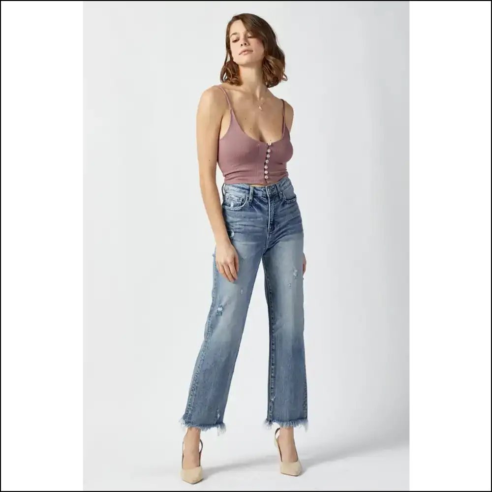 Get Risen High Waist Jeans: where Comfort Meets your Darkest Style Desires! 😊👖 - Jeans on Sale Worldwide Shipping