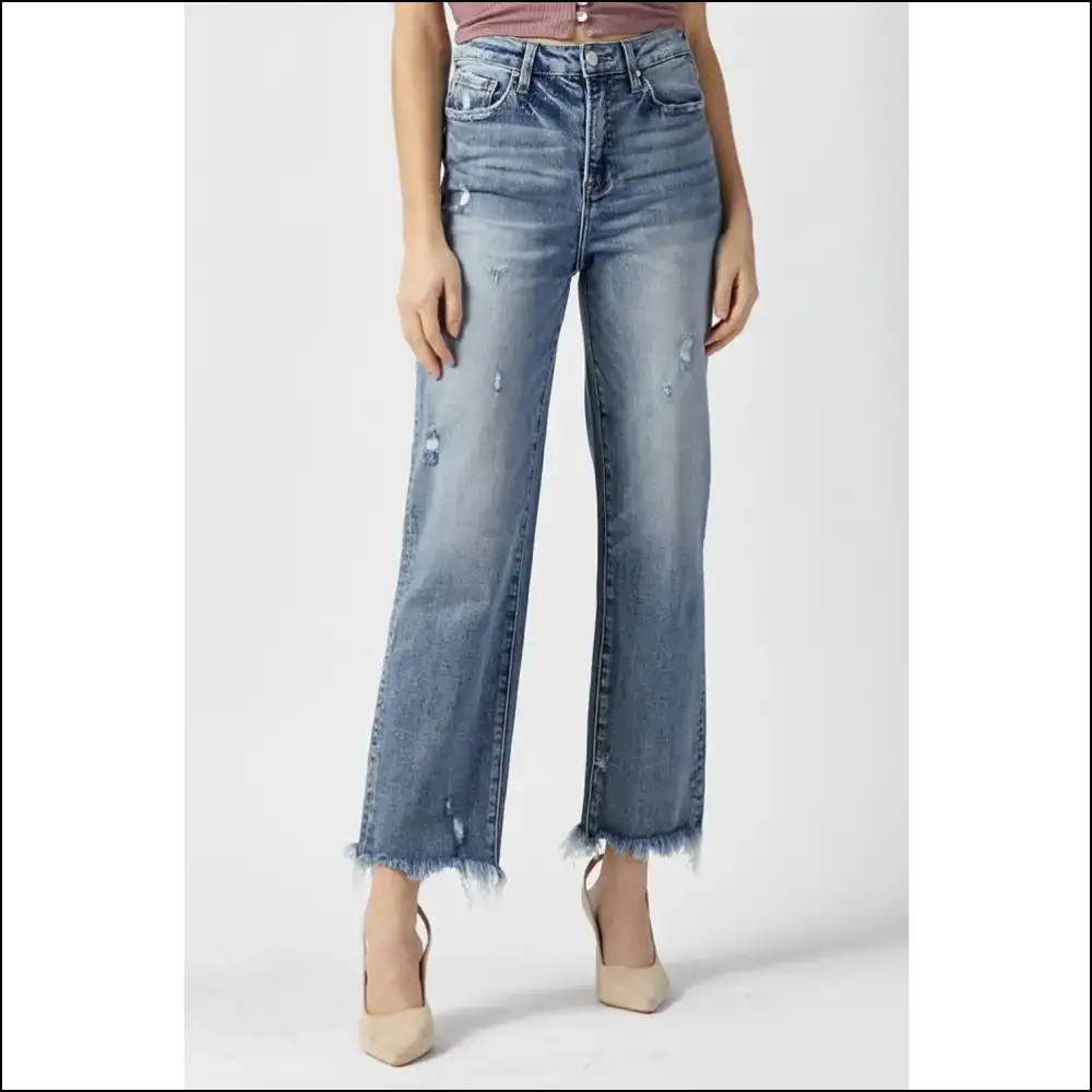 Get Risen High Waist Jeans: where Comfort Meets your Darkest Style Desires! 😊👖 - Light Blue / Jeans on Sale Worldwide Shipping