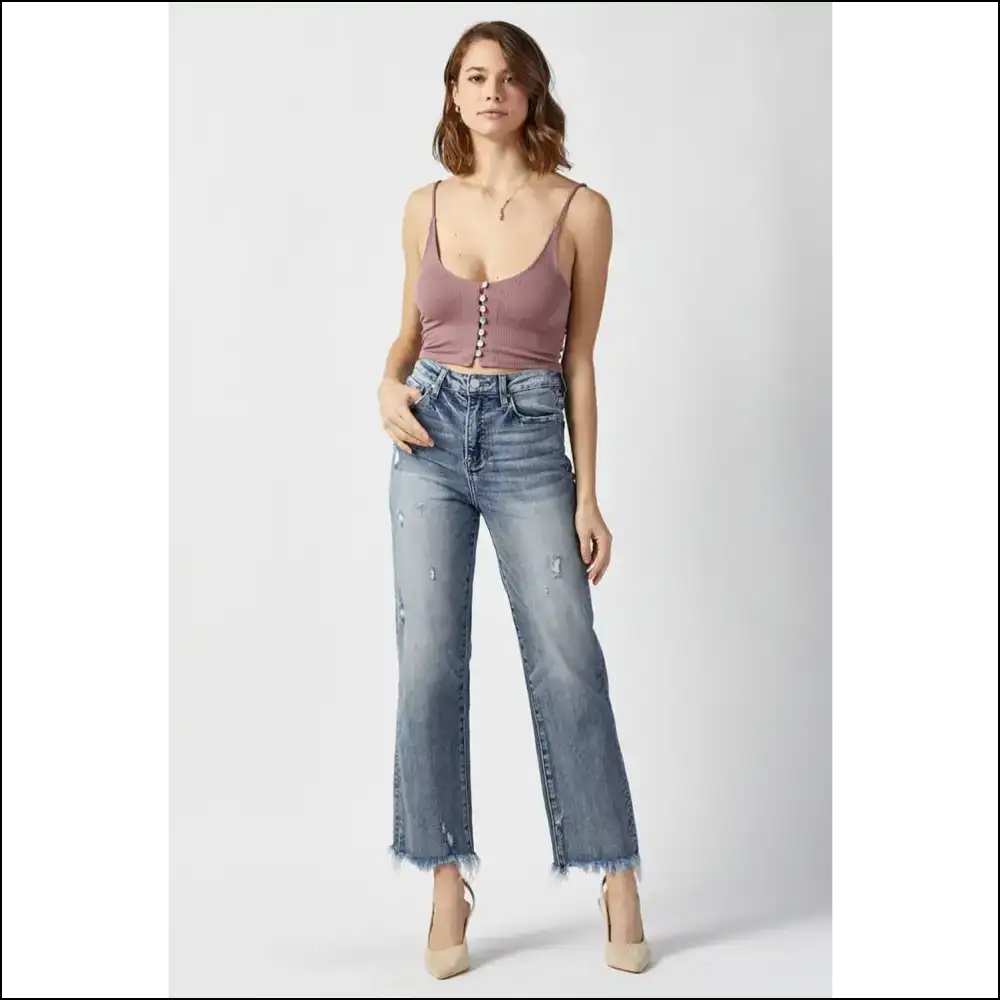 Get Risen High Waist Jeans: where Comfort Meets your Darkest Style Desires! 😊👖 - Jeans on Sale Worldwide Shipping