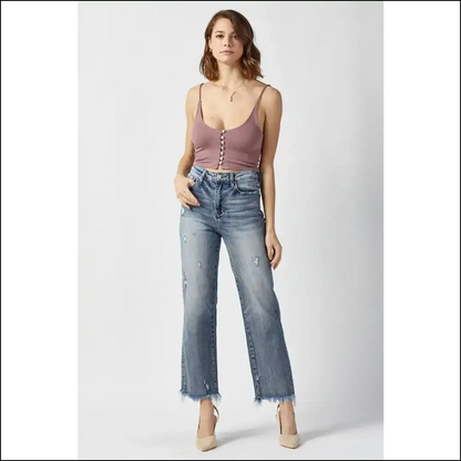 Get Risen High Waist Jeans: where Comfort Meets your Darkest Style Desires! 😊👖 - Jeans on Sale Worldwide Shipping