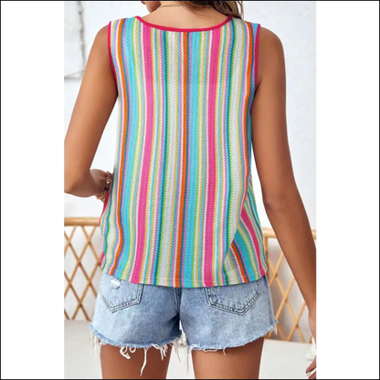 Get Striped Stay Comfy: Needful Things Wide Strap Tank - Flaunt it 😎✨ - Tops on Sale Worldwide Shipping