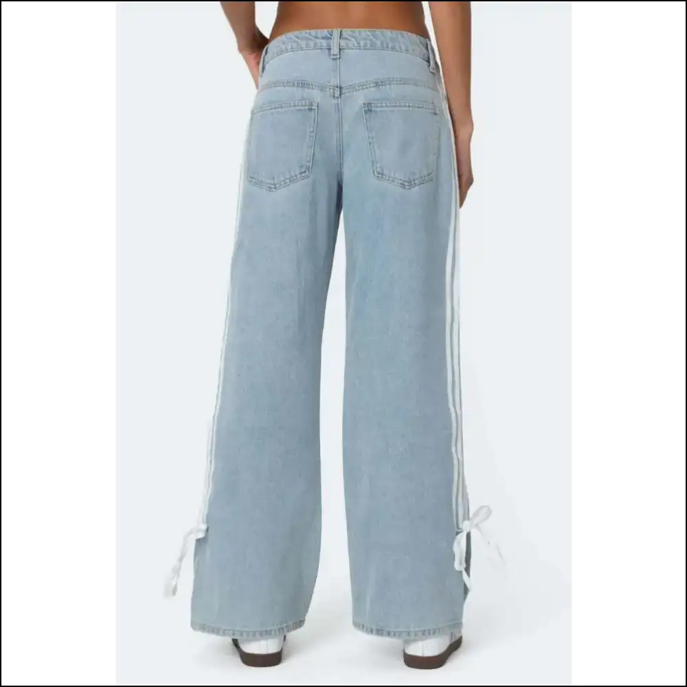 Get Striped Wide Ready to Wow in Leg Jeans! - Jeans on Sale Worldwide Shipping