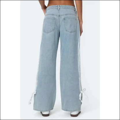 Get Striped Wide Ready to Wow in Leg Jeans! - Jeans on Sale Worldwide Shipping