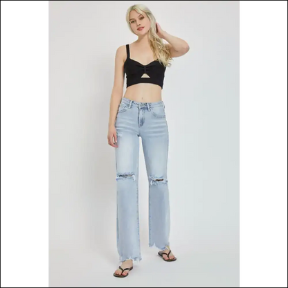 Get Wide Legged and Ready: High Rise Distressed Jeans for the Brave! 😂 - on Sale Worldwide Shipping