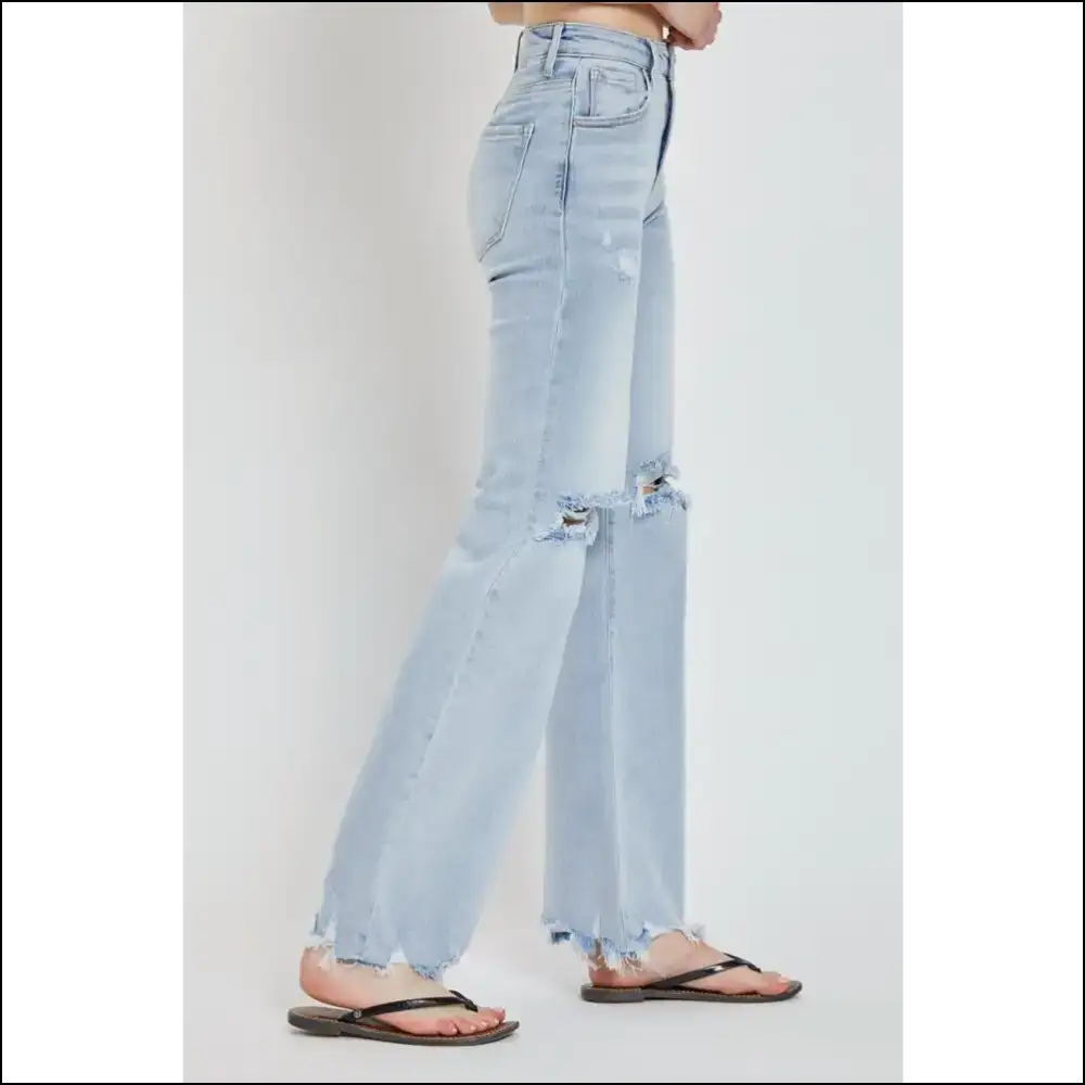 Get Wide Legged and Ready: High Rise Distressed Jeans for the Brave! 😂 - on Sale Worldwide Shipping
