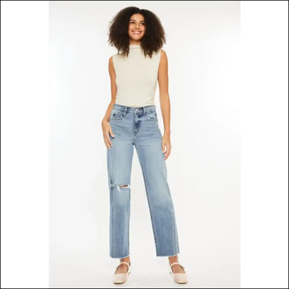 Get your 90s Groove on with Kancan Ultra High Rise Distressed Denim! - Medium / 7 - Jeans on Sale Worldwide Shipping