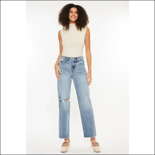 Get your ?90s Groove on with Kancan Ultra High Rise Distressed Denim! - Medium / 7 - Jeans on Sale Worldwide Shipping