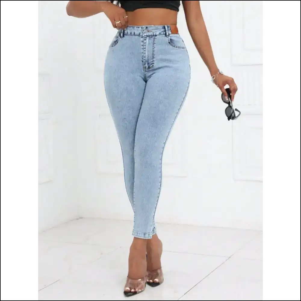 Get your Chic High Waist Skinny Jeans: the Comfy Bestie you Deserve! 👖💖 - Jeans on Sale Worldwide Shipping