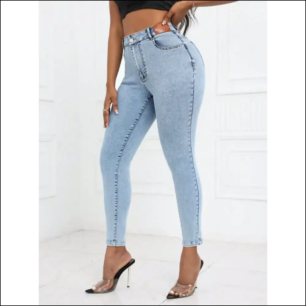 Get your Chic High Waist Skinny Jeans: the Comfy Bestie you Deserve! 👖💖 - Jeans on Sale Worldwide Shipping