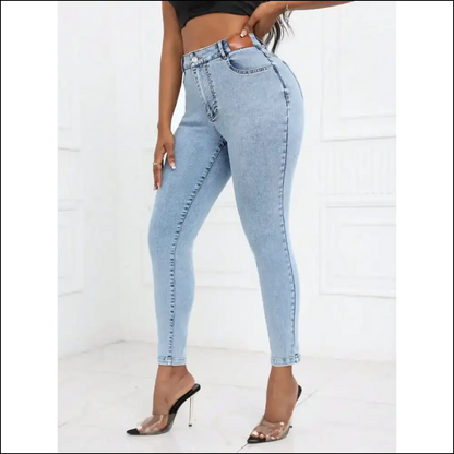 Get your Chic High Waist Skinny Jeans: the Comfy Bestie you Deserve! 👖💖 - Jeans on Sale Worldwide Shipping