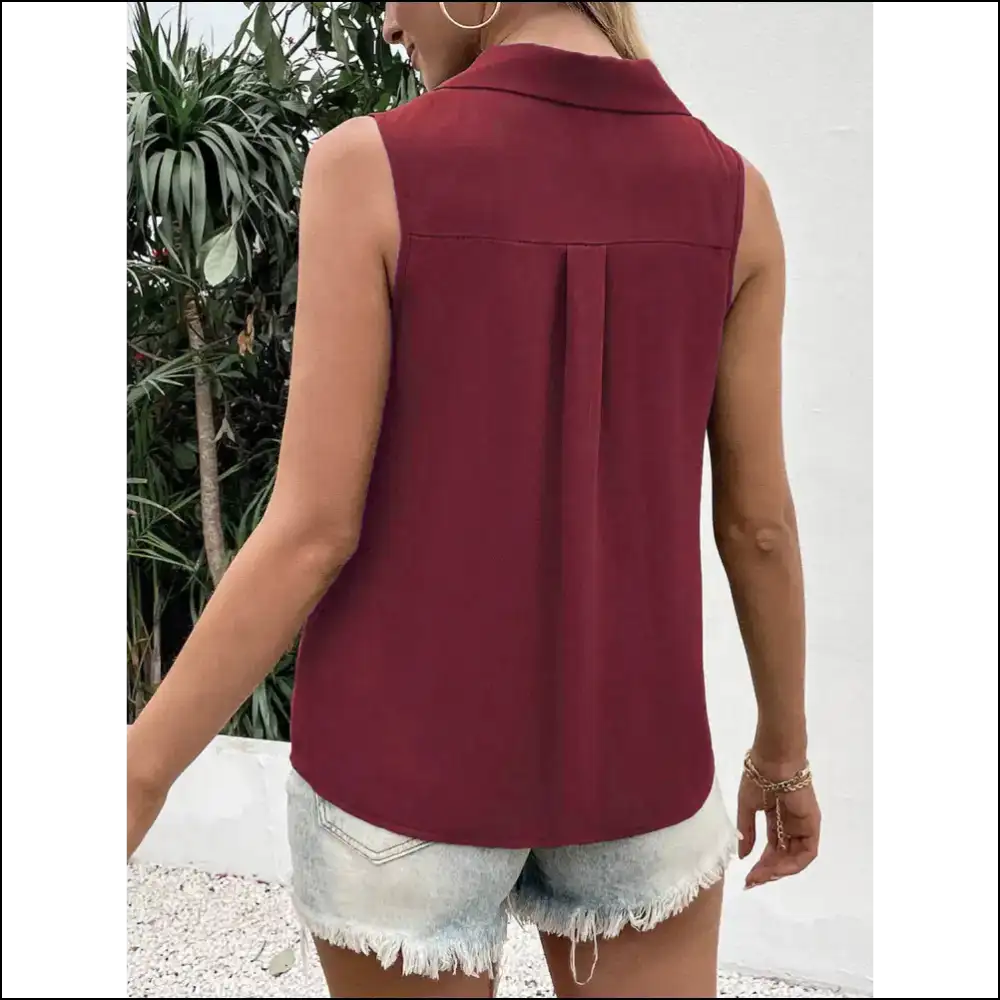 Get your Chic Johnny Collar Tank and Slay the Style Game Trendsetter! 😎✨ - Tops on Sale Worldwide Shipping