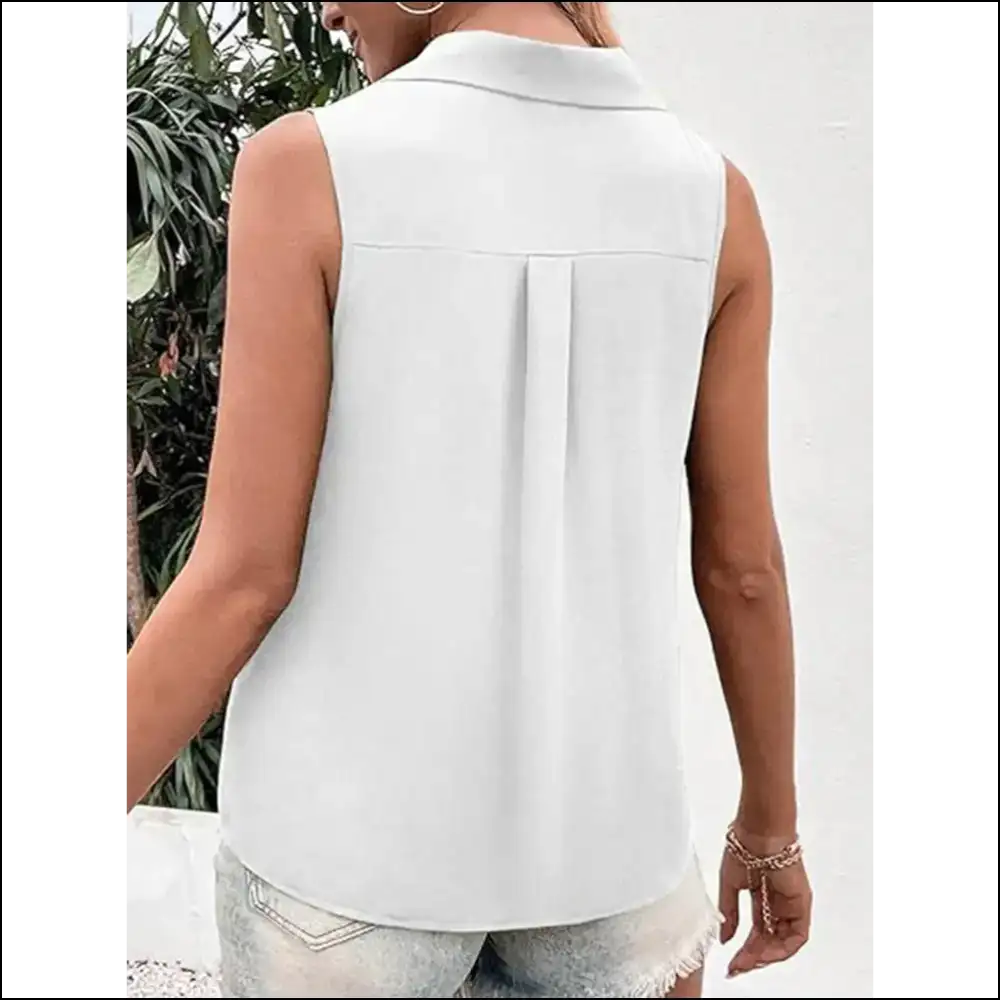 Get your Chic Johnny Collar Tank and Slay the Style Game Trendsetter! 😎✨ - Tops on Sale Worldwide Shipping