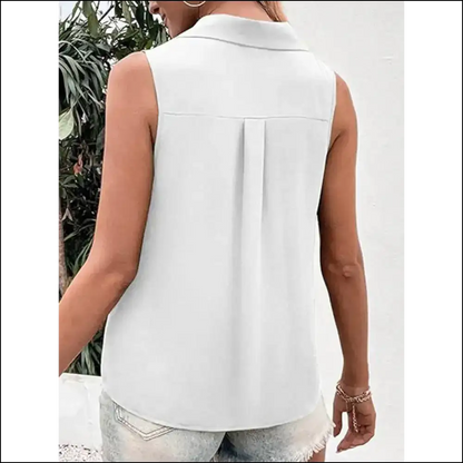 Get your Chic Johnny Collar Tank and Slay the Style Game Trendsetter! 😎✨ - Tops on Sale Worldwide Shipping
