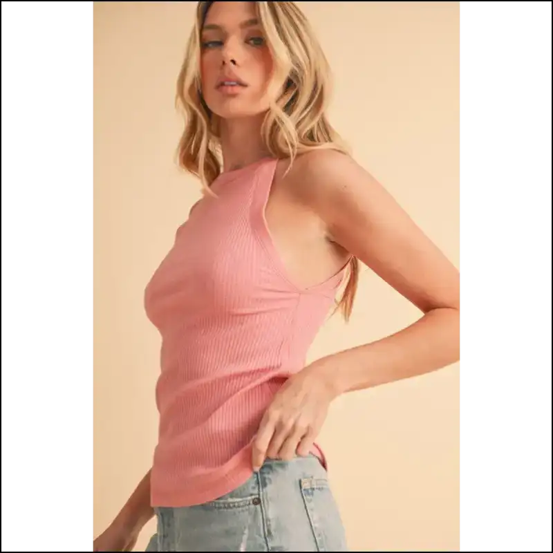 Get your Chic Ribbed Round Neck Tank - Fabulousness in Every Mood! 😎✨ - Tops on Sale Worldwide Shipping