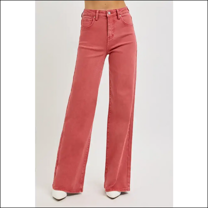 Get your Groove Back with Risen High Rise Tummy Control Jeans! - Red / 3xl - Jeans on Sale Worldwide Shipping