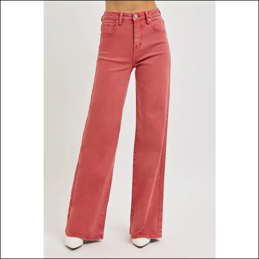Get your Groove Back with Risen High Rise Tummy Control Jeans! - Red / 3xl - Jeans on Sale Worldwide Shipping