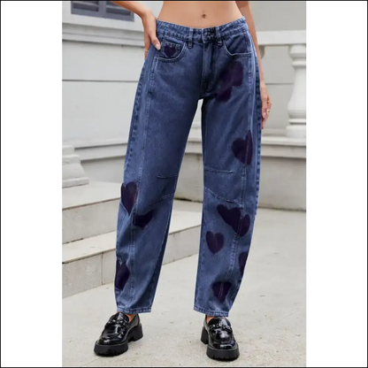 Get your Heart on with Chic Mid Rise Jeans – Confidence Boosters! 💖👖 - Dark Blue / Xl - on Sale Worldwide Shipping