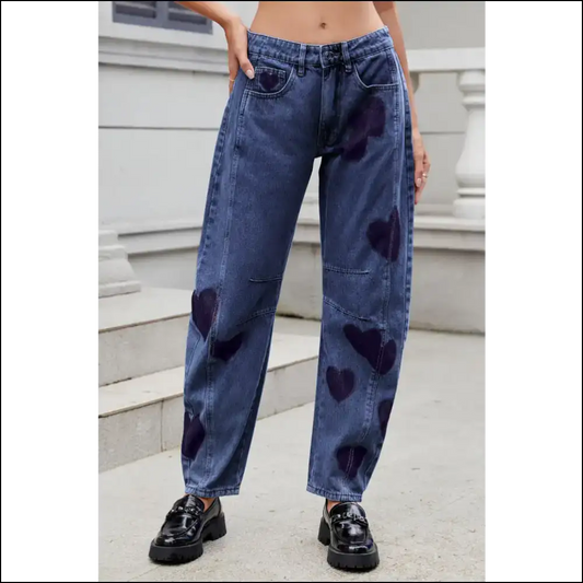 Get your Heart on with Chic Mid Rise Jeans – Confidence Boosters! 💖👖 - Dark Blue / Xl - on Sale Worldwide Shipping
