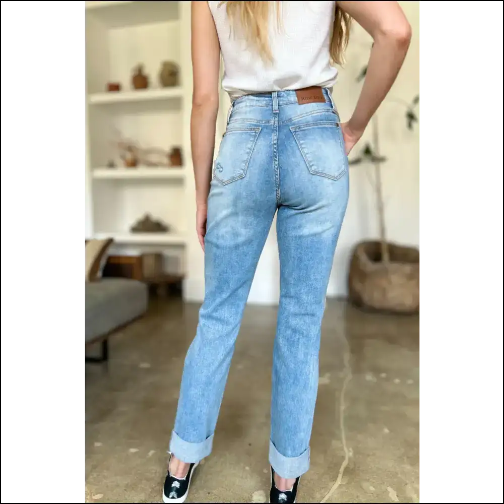 Get your Judy Blue Distressed Straight Jeans and Mortify Ex 😂🍑 - Medium / 14w - on Sale Worldwide Shipping