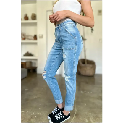 Get your Judy Blue Distressed Straight Jeans and Mortify Ex 😂🍑 - on Sale Worldwide Shipping
