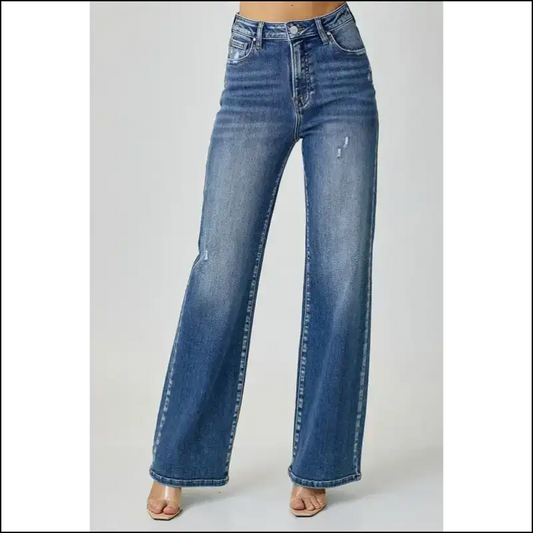 Get your Sass On: Risen High Waist Jeans that Mean Business 👖✨ - Blue / 0(24) - on Sale Worldwide Shipping