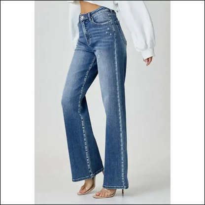 Get your Sass On: Risen High Waist Jeans that Mean Business 👖✨ - on Sale Worldwide Shipping