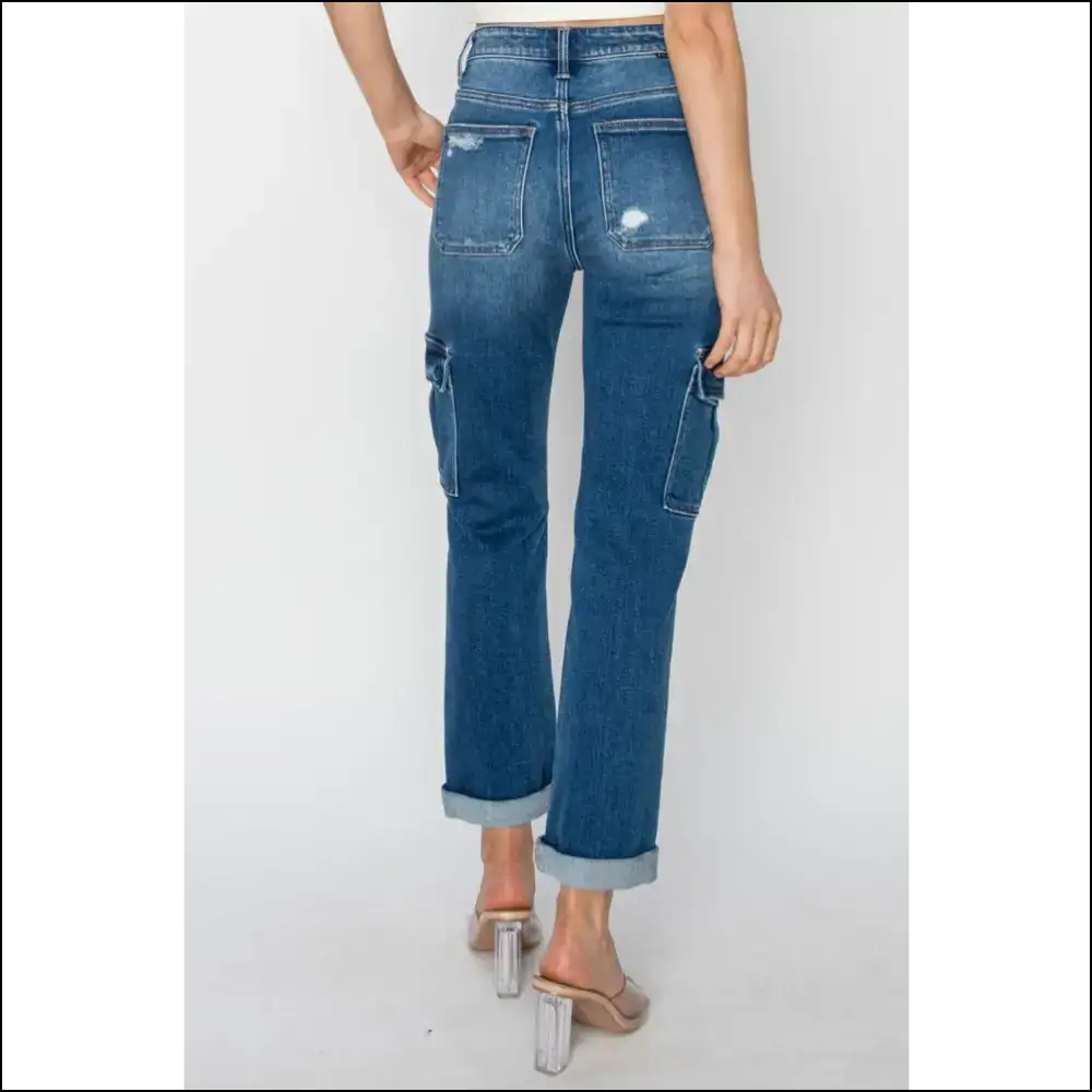 Get your Trendy High Rise Cargo Jeans and Elevate Anything but Ex’s Texts! 😂 - on Sale Worldwide Shipping