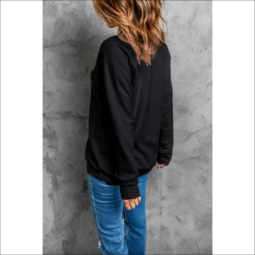 Hauntingly Chic Ghost Round Neck Long Sleeve Sweatshirt - Sweatshirts & Hoodies on Sale Worldwide Shipping