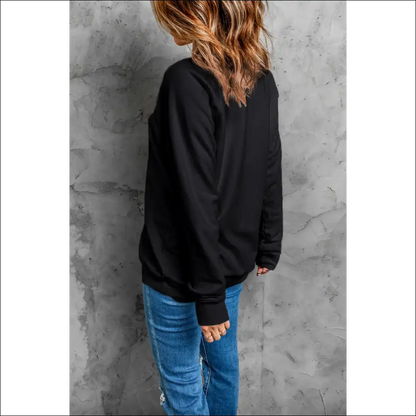Hauntingly Chic Ghost Round Neck Long Sleeve Sweatshirt - Sweatshirts & Hoodies on Sale Worldwide Shipping