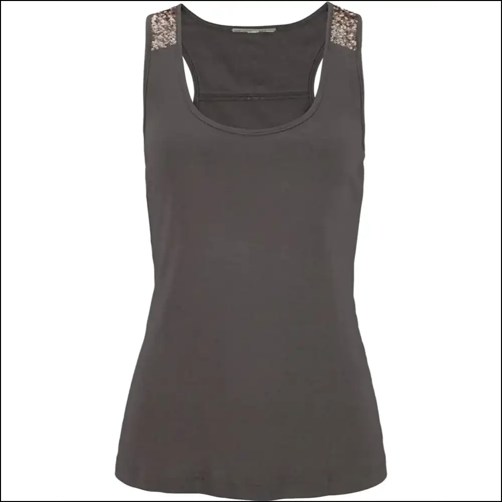 Glam Sequin Scoop Neck Tank Top - Tops on Sale Worldwide Shipping