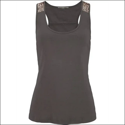 Glam Sequin Scoop Neck Tank Top - Tops on Sale Worldwide Shipping