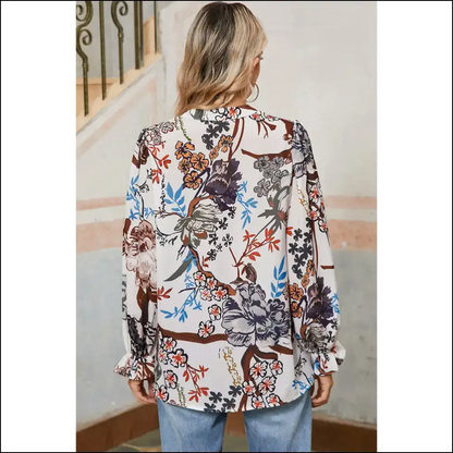 Goddess Gone Wild: White Boho Print Blouse 💃 - Blouses on Sale Worldwide Shipping