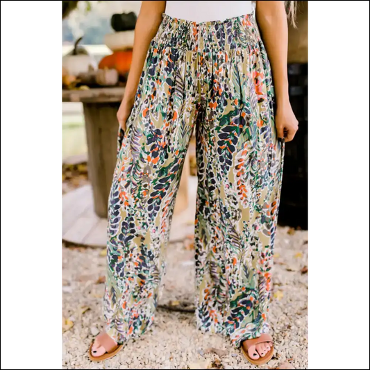 Goddess Pants: Chic Multicolor Abstract Print Saves the Day - s - on Sale Worldwide Shipping