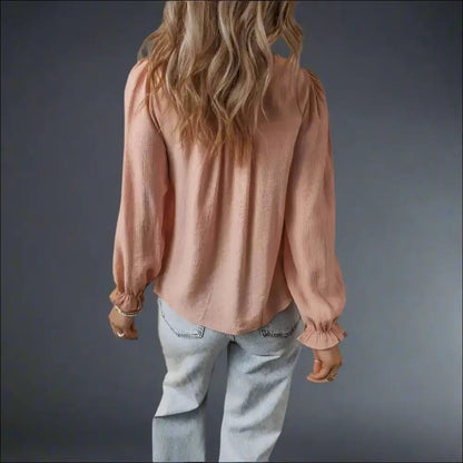 Gossamer Pink Floral Crinkle Blouse: Finally a Reason to Adult 🌸😂 - Blouses on Sale Worldwide Shipping