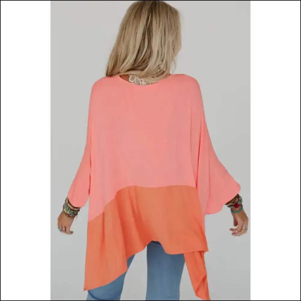 Grapefruit Orange Colorblock: Needful Things’ Sexy Top 🍊 Oops! - Blouses on Sale Worldwide Shipping