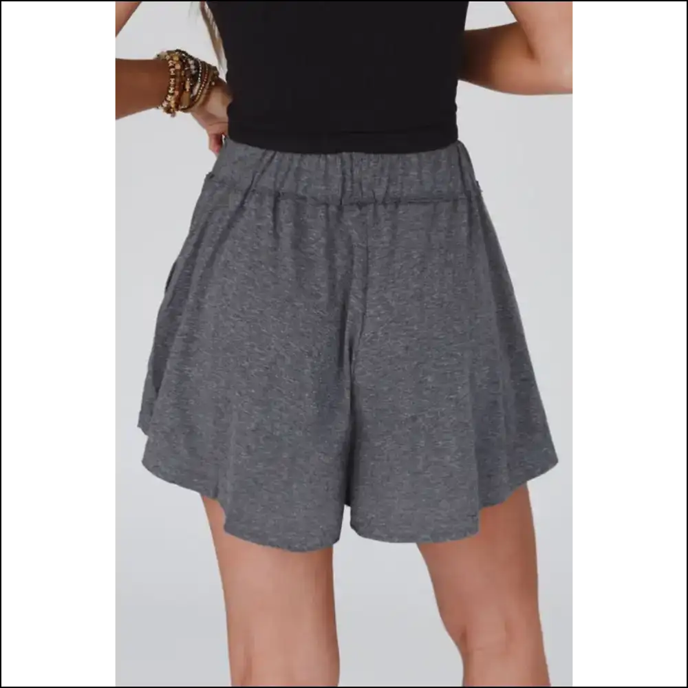 Gray Elastic Waist Culotte Shorts: Needful Things for your Fabulous Butt 🍑 - Shorts on Sale Worldwide Shipping