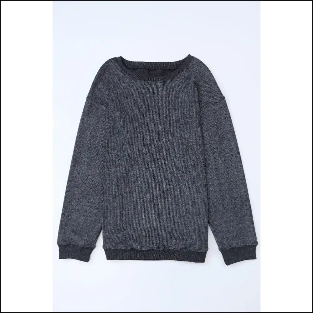 Gray Ribbed Knit: so Cozy It’s Practically Illegal! from Needful Things 😈 - Sweatshirts & Hoodies on Sale Worldwide Shipping