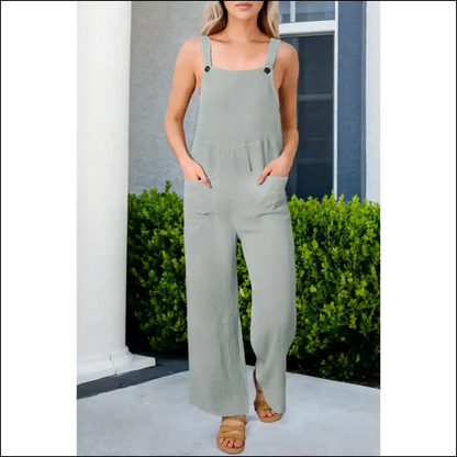 Gray Textured Wide Leg Jumpsuit: Adulting (and Stylish!) 😜 Needful Things - s - Jumpsuits & Rompers on Sale Worldwide Shipping
