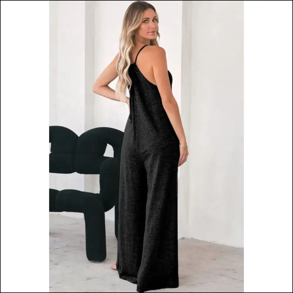 Gray Wide Leg Jumpsuit: Brunch & Day Optional 😂 Needful Things - Jumpsuits Rompers on Sale Worldwide Shipping