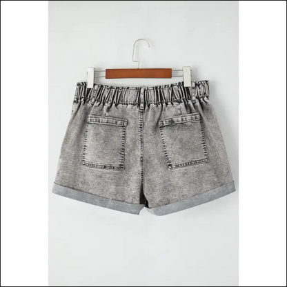 Gray Zipper Cuffed Denim Shorts: Pants Optional 😜 - Shorts on Sale Worldwide Shipping