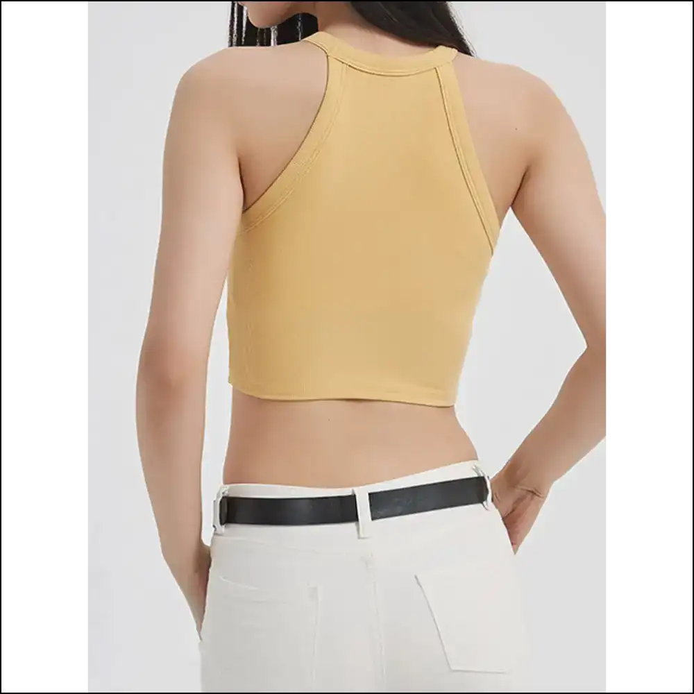 Grecian Neck Cropped Tank: Channel your Inner Goddess & Become a Snack 🍕✨ - Tank Tops on Sale Worldwide Shipping