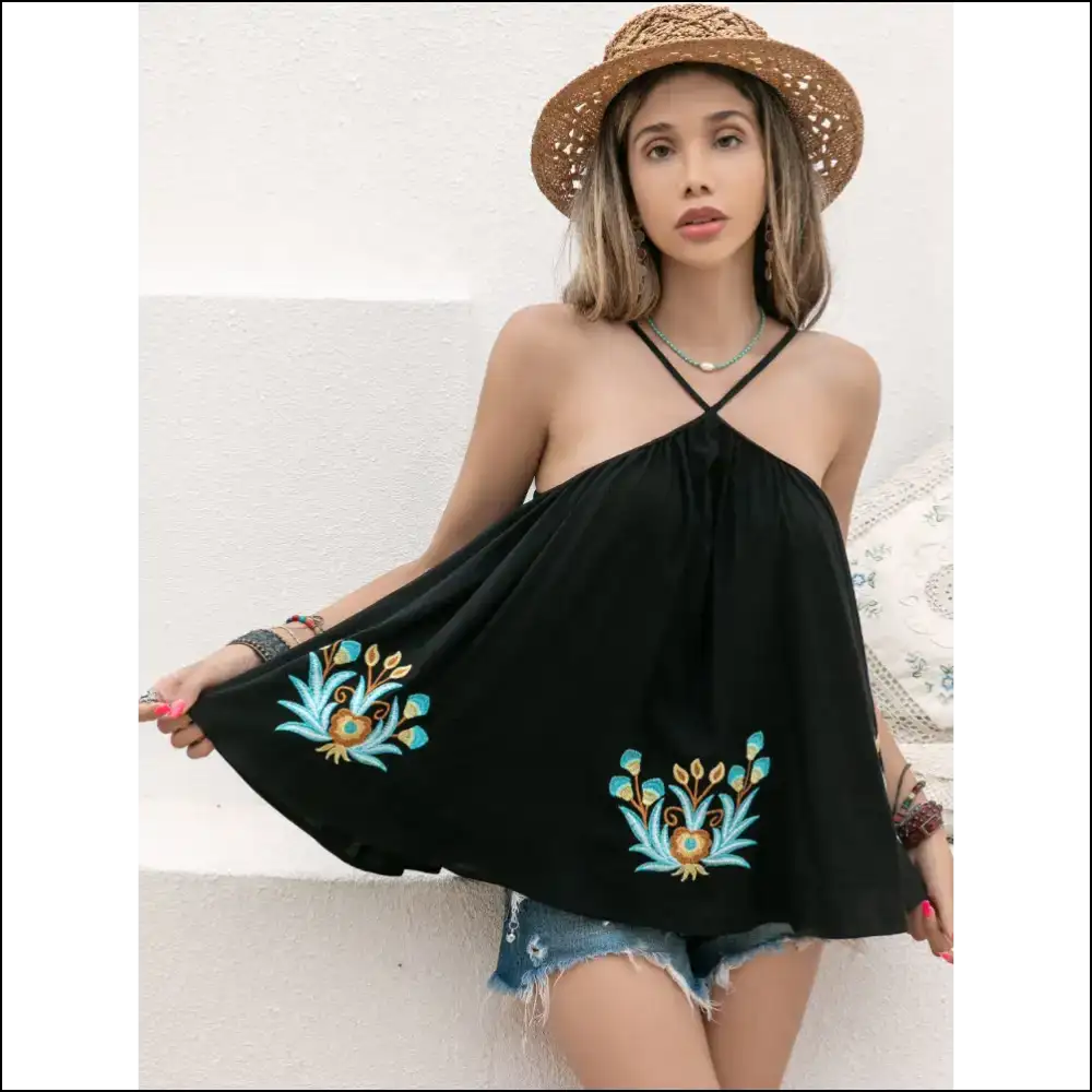 Grecian Neck Printed Cami Top - Tank Tops on Sale Worldwide Shipping