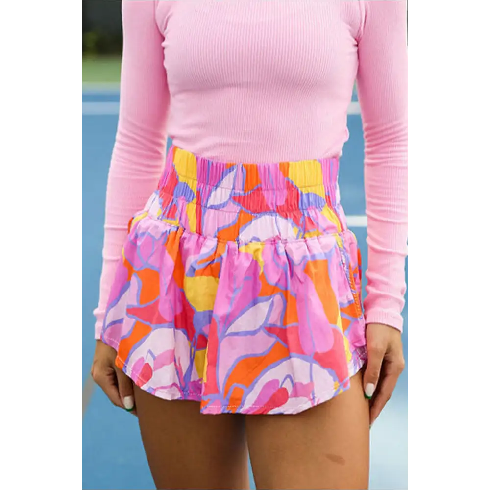 Green Abstract Flared Shorts: Leg Day? More Like Legend-ary! ✨ Needful Things - Shorts on Sale Worldwide Shipping